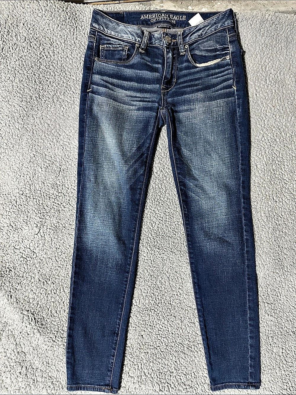American Eagle Women’s Super Stretch Skinny Jeans Size 2 Short Blue Wash
